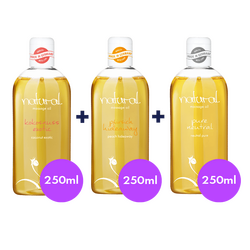 Vielseitiges Massageöl-Set, 3 x 250 ml