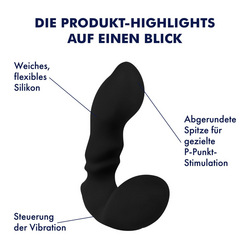 Analvibrator mit Perineumreizer, 12 cm