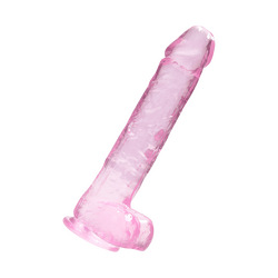 Crystal Clear - Dildo with Balls, 25 cm