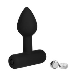 Analplug mit Vibro-Bullet aus Silikon, 7 cm