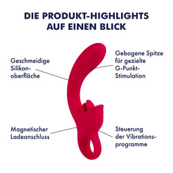 Silikon-Rabbit mit Zungen-Klitorisreizer, 21,5 cm