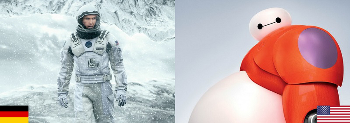 Kino-Top-10 Deutschland+USA: Interstellares und Robotastisches an der Spitze
