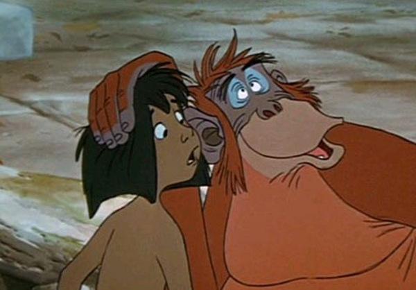 Aus-gezeichnet: Mogli trifft den Affenkönig King Louie in 'Das Dschungelbuch' © Disney 1967