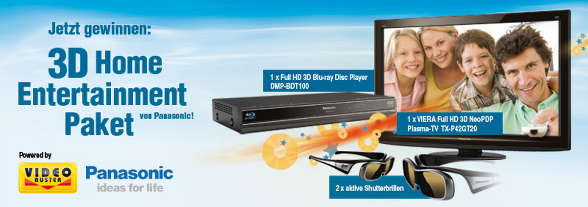 3D Home Entertainment: Gewinnen Sie ein 3D Full-HD Paket für Zuhause!