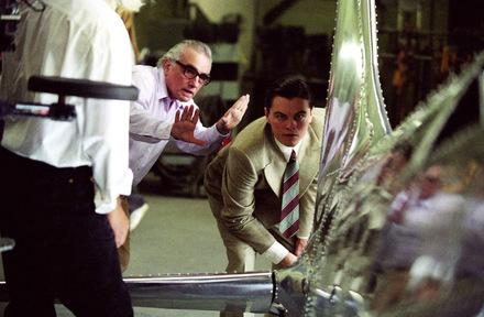 Scorsese und DiCaprio proben eine 'Aviator' Szene