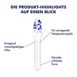 Glasdildo mit Struktur, 20 cm