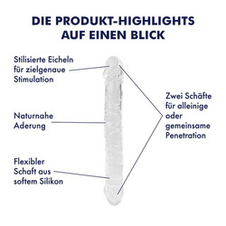 Naturnaher Doppeldildo, 24 cm