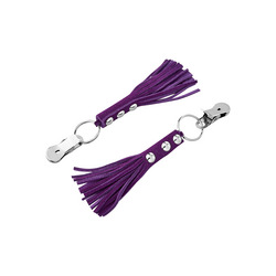 Nippelklemmen mit Leder-Quasten