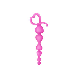 Herz-Analkette aus Silikon, 18 cm