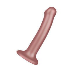 Soft Silicone Dildo Metallic - Size M, 18 cm