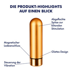 Luxus Bullet in Metalloptik, 7 cm
