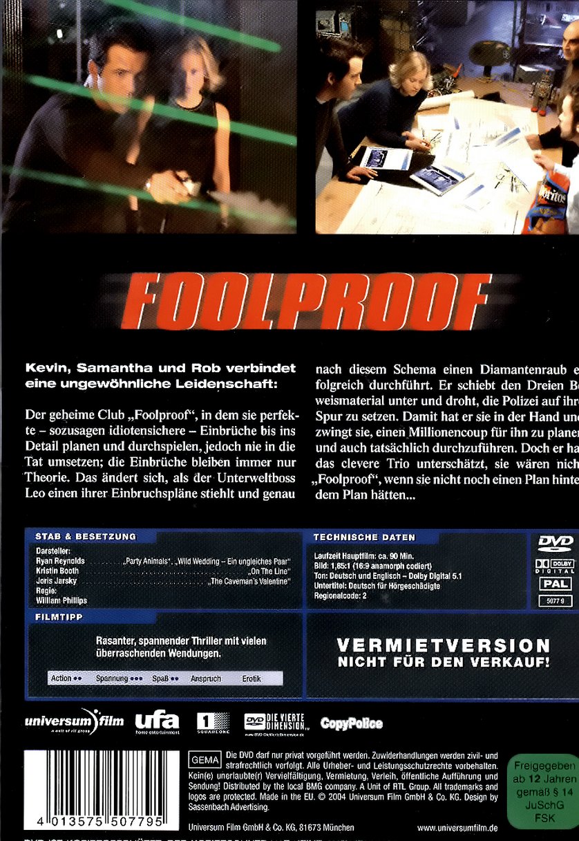 Foolproof Einbrechen Ausbrechen Abrechnen Film Foolproof Einbrechen Ausbrechen Abrechnen Film