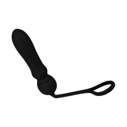 Silikon-Analplug mit Penisring, 13 cm