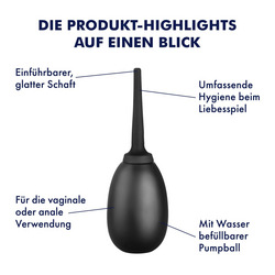 Reinigende Intimdusche aus Silikon, 19,5 cm