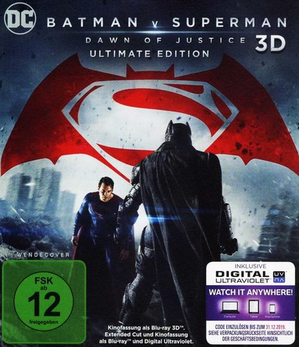 Batman v Superman (Blu-ray 3D), gebraucht, ohne Cover