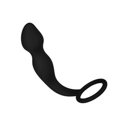 Silikon Analplug mit Hodenring, 19,5 cm