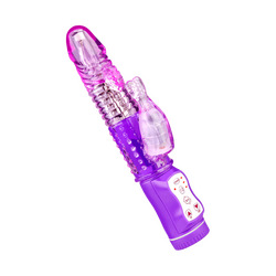 Rabbitvibrator mit Perlen, 21,5 cm