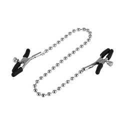 Silver beaded nipple clamps, 1Paar