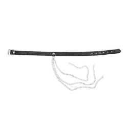 Lederhalsband mit Metallketten
