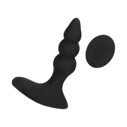 Beaded Vibrating Anal Plug with Remote Control, 12,2 cm