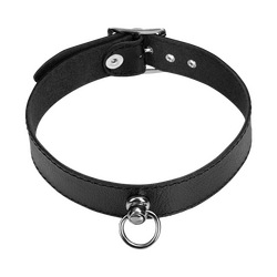 Schmales Leder-Halsband mit O-Ring