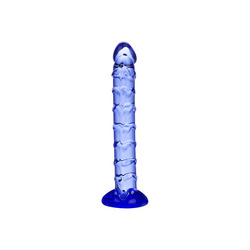 Glas-Dildo mit zarter Aderung, 17 cm