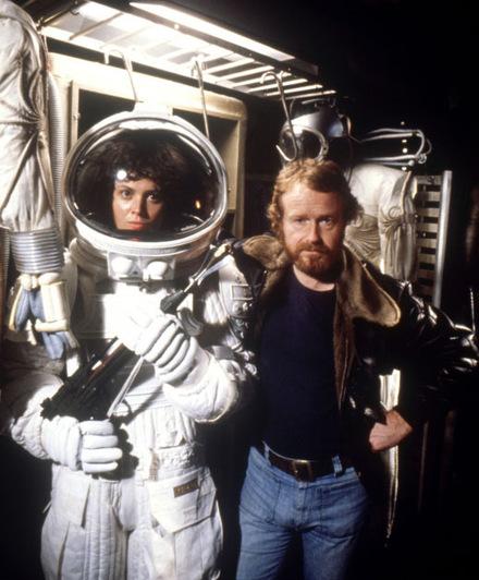 Ridley Scott und Sigourney Weaver im Herbst 1978 am 'Alien' Set © 20th Century Fox