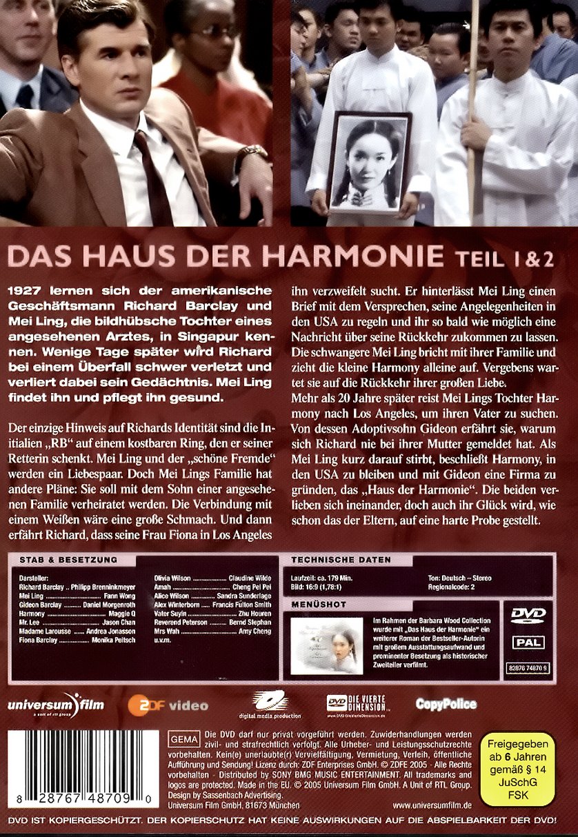 Barbara Wood Das Haus der Harmonie DVD oder Bluray