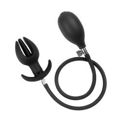 Latex Play - Inflatable Anal Tulip-Shaped Plug with Pump 11 cm