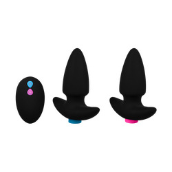 2 Vibrating Butt Plugs For Couples, 3 Teile, 10,5 cm