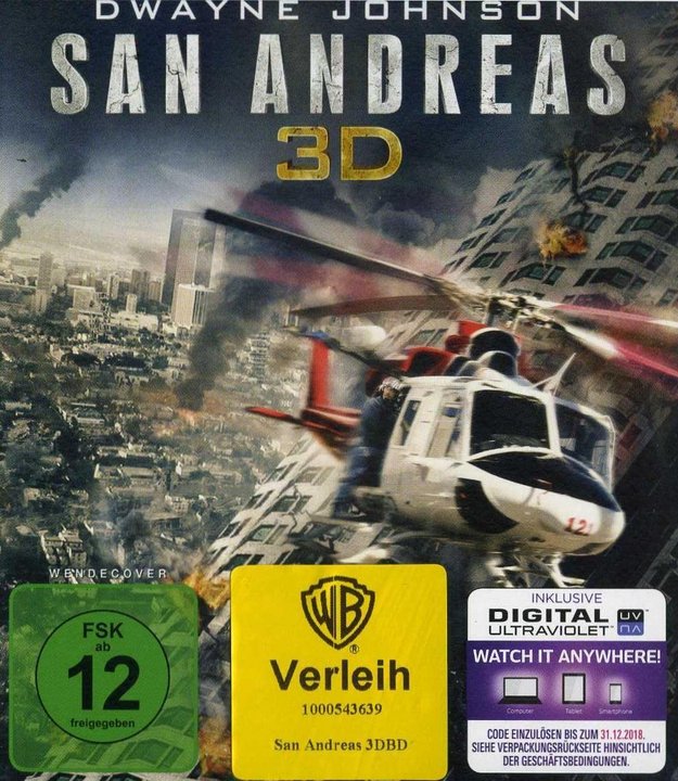 San Andreas (Blu-ray 3D), gebraucht, ohne Cover