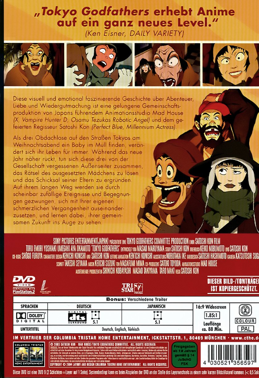 Tokyo Godfathers: DVD oder Blu-ray leihen - VIDEOBUSTER.de