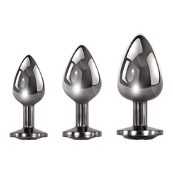 Black Gem Anal Plug Set, 3 Teile, 7,1   9,5 cm