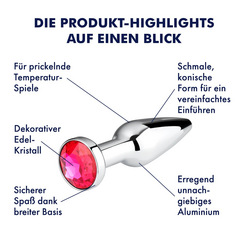 Konischer Analplug mit Kristall, 11 cm