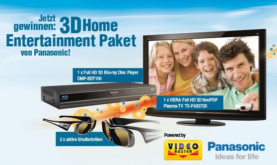 3D Home Entertainment: Gewinnen Sie ein 3D Full-HD Paket für Zuhause!