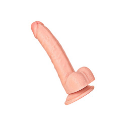 Ultra Realistic Skin - Curved Dildo with Balls, 20 cm