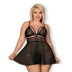 Babydoll &amp; Thong - Size Plus, 2 Teile