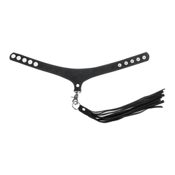 Wildlederhalsband mit abnehmbarer Peitsche