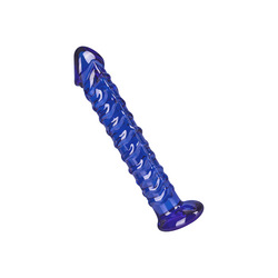 Glasdildo mit zarter Aderung, 17,5 cm