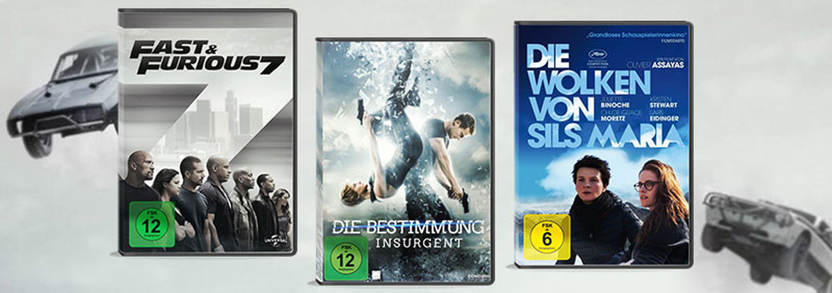 Top 3 Neuerscheinungen 33. KW: 3x Neu: Furious 7, Insurgent & Sils Maria