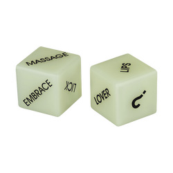 Glow in the Dark Love Dice, 2 Stück