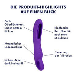 G-Punkt-Vibrator mit Klopf-Funktion, 18,5 cm
