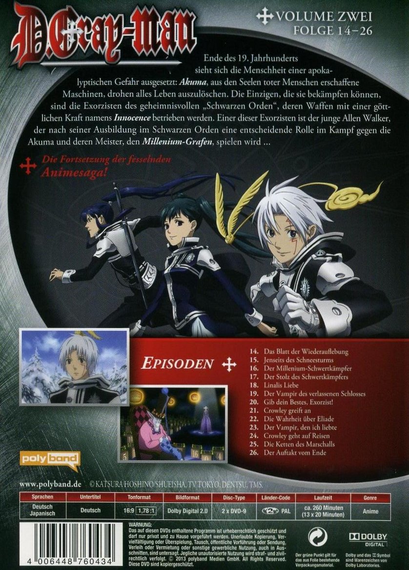 D Gray Man Volume 2 Dvd Oder Blu Ray Leihen Videobuster De