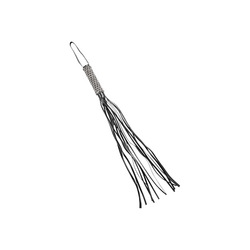 Kurze Lederpeitsche mit Metallkette