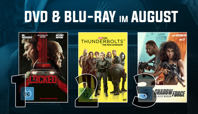 DVD &amp; Blu-ray Charts August 2025: Folter für Skarsgård und Washington im Visier!