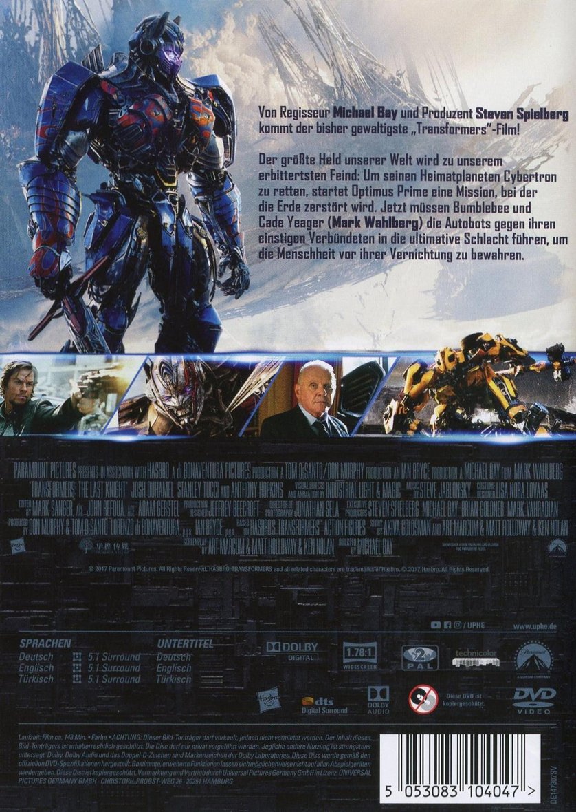 Transformers 5 The Last Knight Dvd Oder Blu Ray Leihen Videobuster De