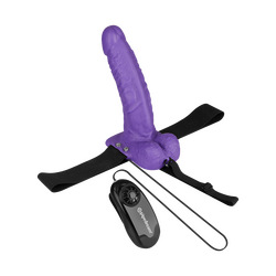 Vibrating Hollow Strap-On with Balls, 21 cm