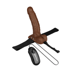 Vibrating Hollow Strap-On with Balls, 21 cm
