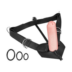 Uncut Cock with Strap-On Harness , 21 cm, 7 Teile