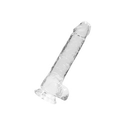Crystal Clear - Dildo with Balls, 21 cm
